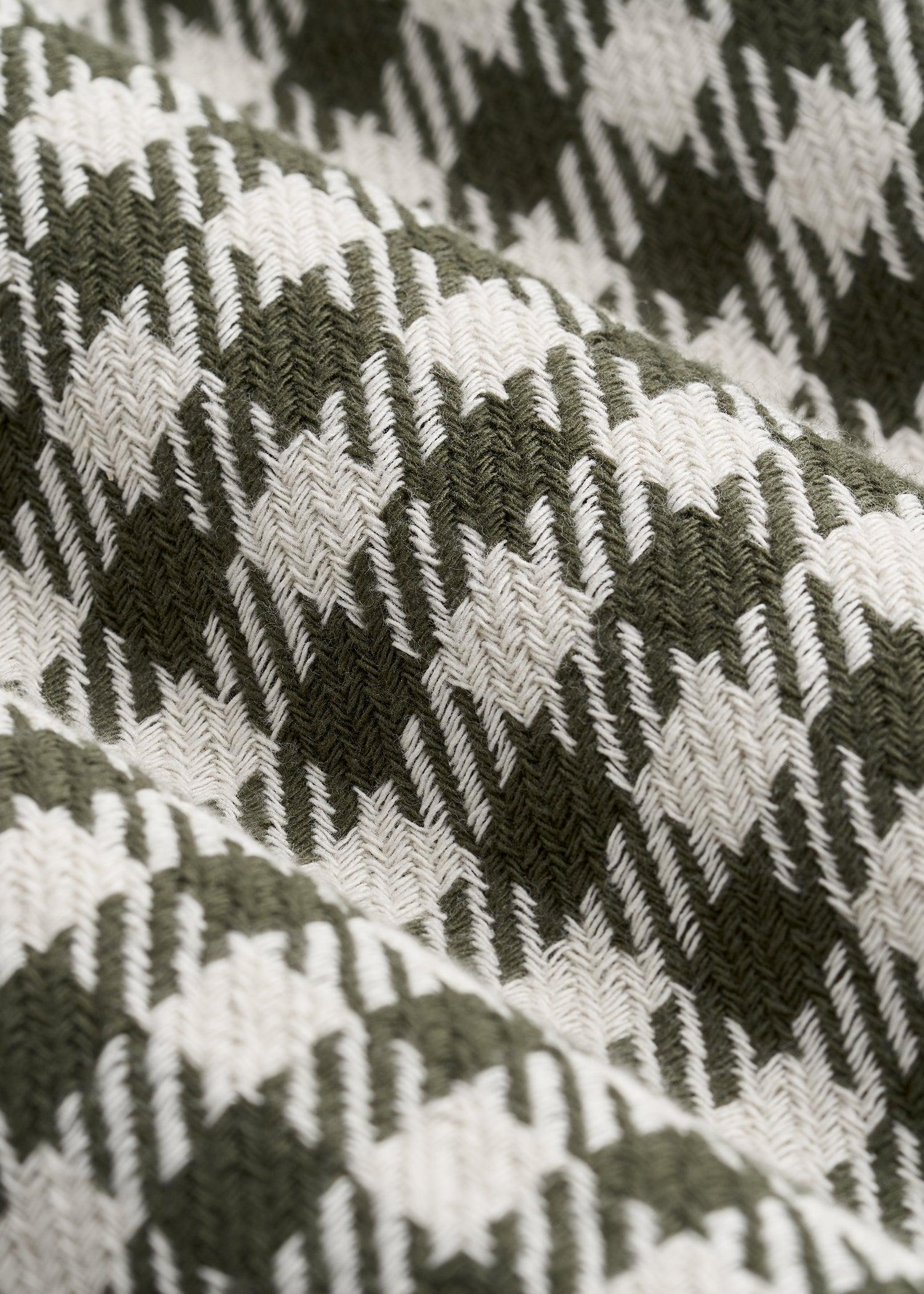 Lightweight Woven Overshirt for Tall Men in Olive and Ecru Check Male Product Image