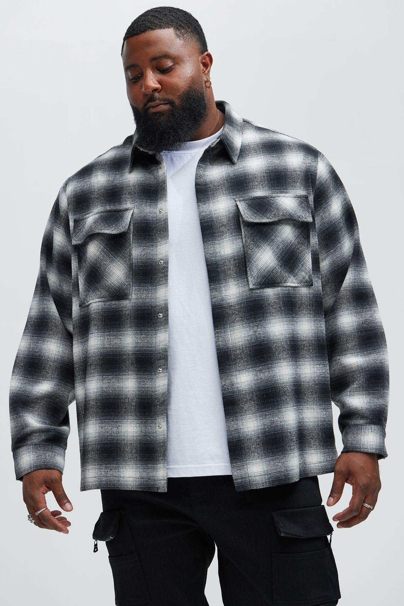 Cassnet Plaid Button Up Shirt - Black/combo Male Product Image