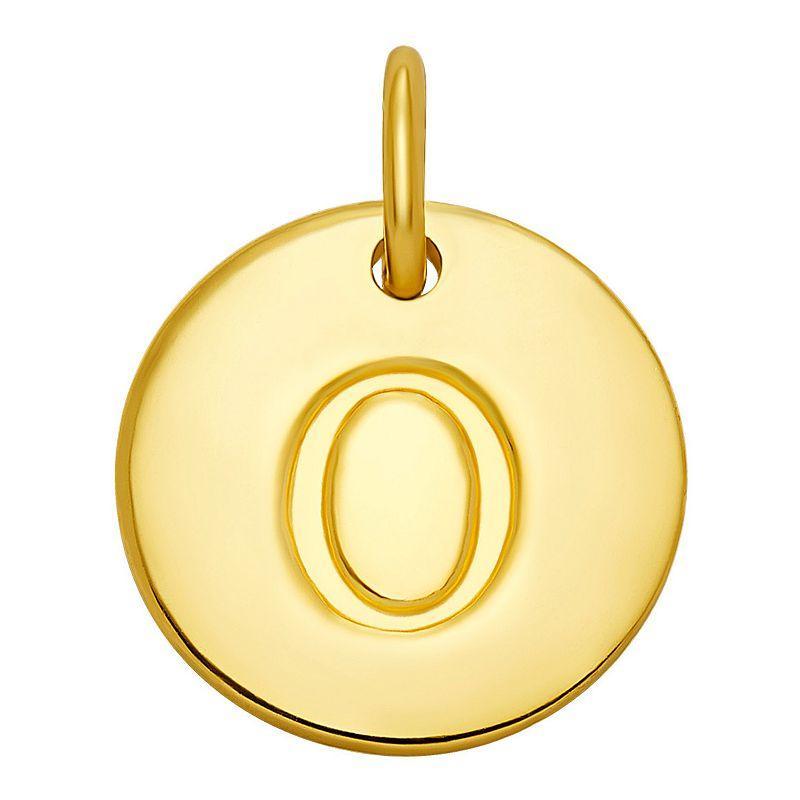 PRIMROSE 18k Gold Over Sterling Silver Letter Disc Charm, Womens, Gold Over Sterling D Product Image