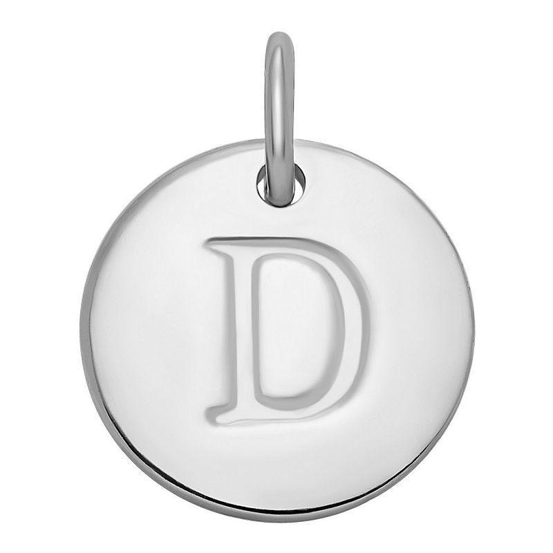 PRIMROSE Sterling Silver Letter Disc Charm, Womens, Sterling Silver N Product Image