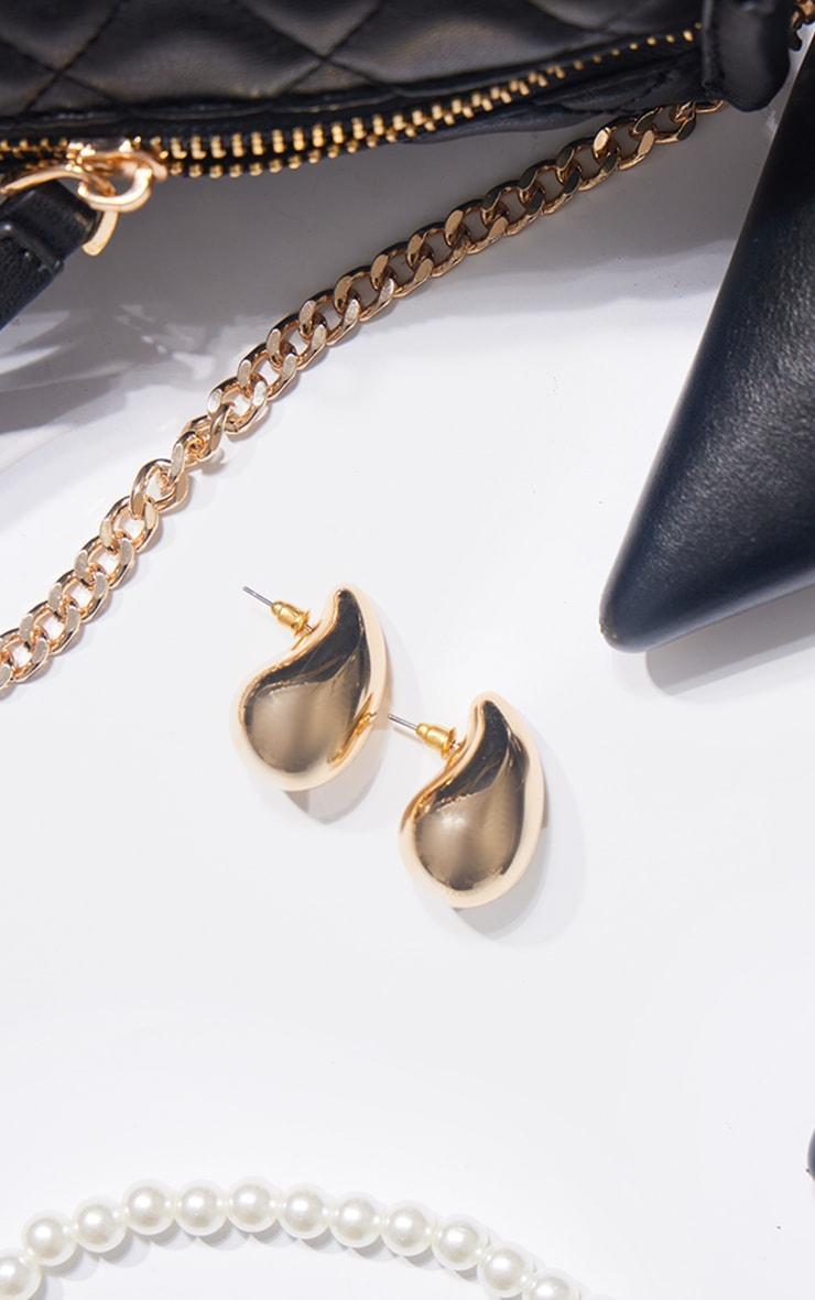  Gold Tear Drop Mini Statement Earrings Product Image