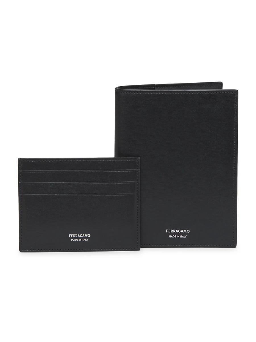 Mens Leather Passport Holder & Card Case Set Product Image