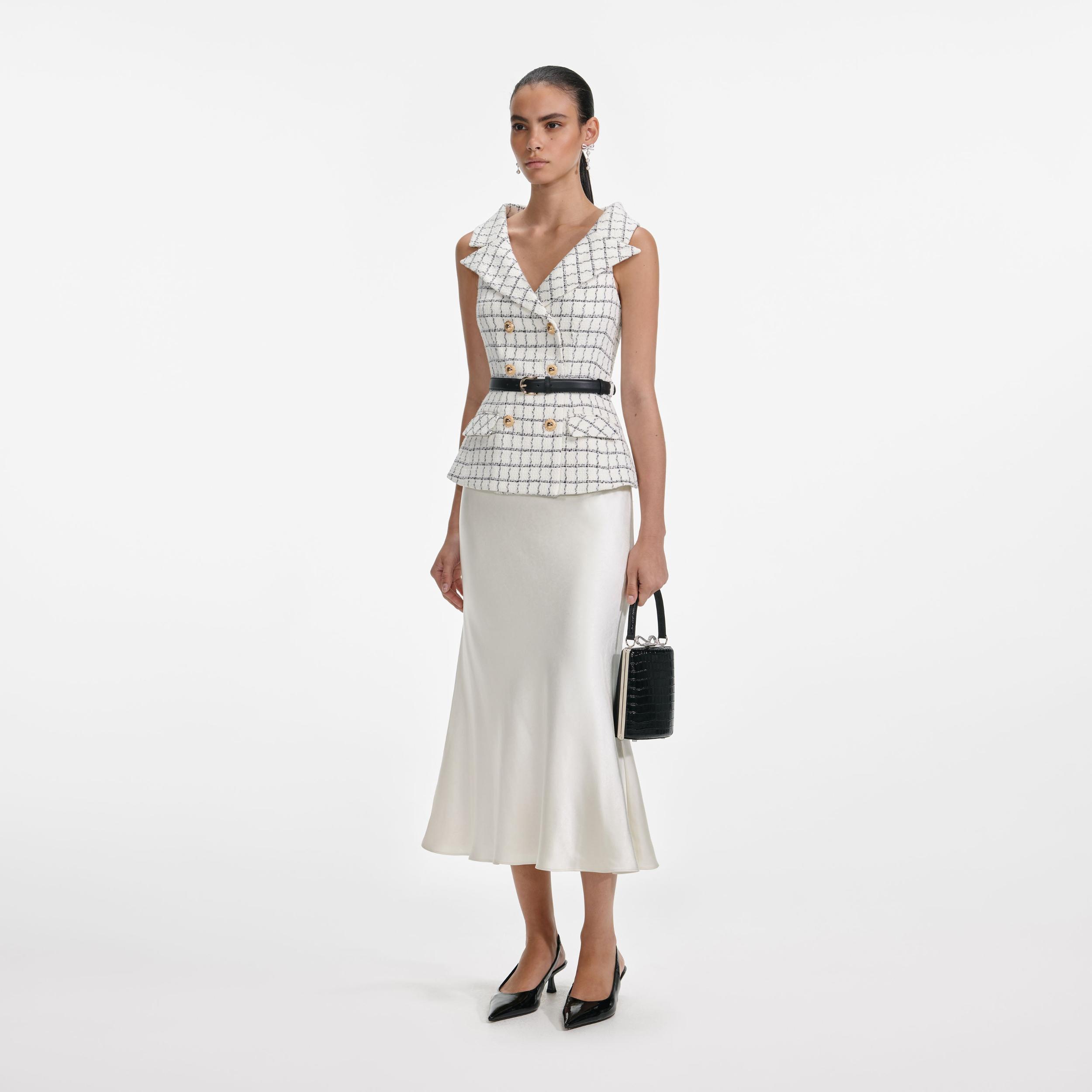 Check Boucle Midi Dress Product Image