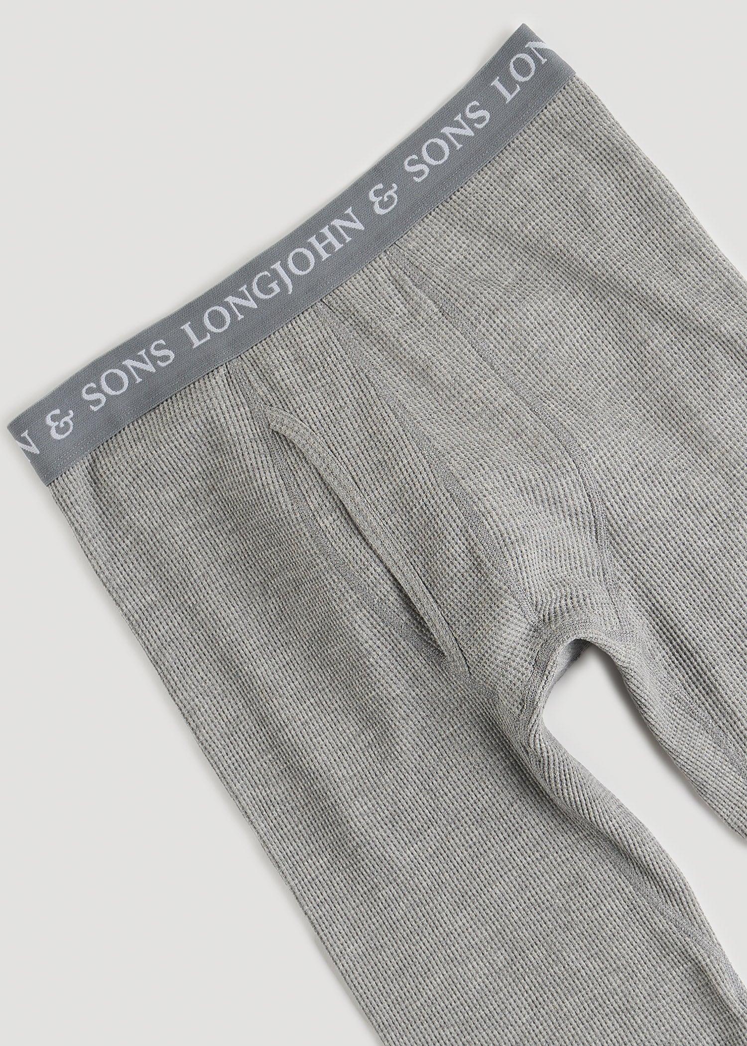 LJ&S Long Thermal Underwear for Tall Men in Grey Mix - Bottoms for Tall Men Product Image