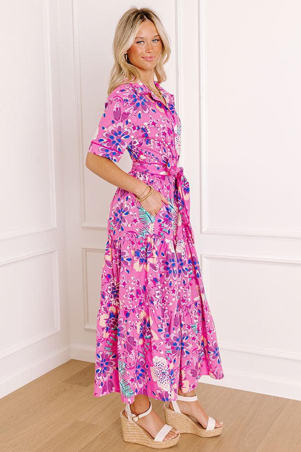 Full Bloom Button Down Midi Dress Product Image