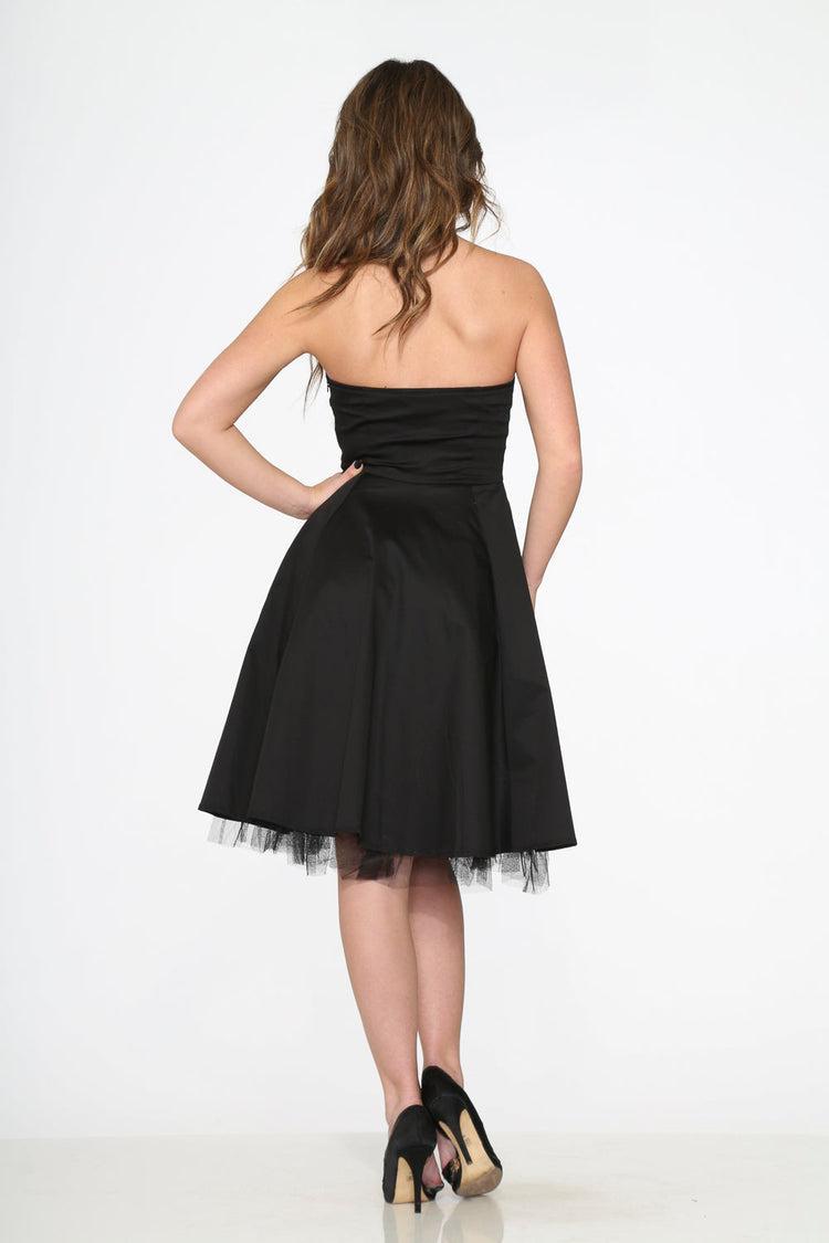 Black Strapless Swing Dress Product Image