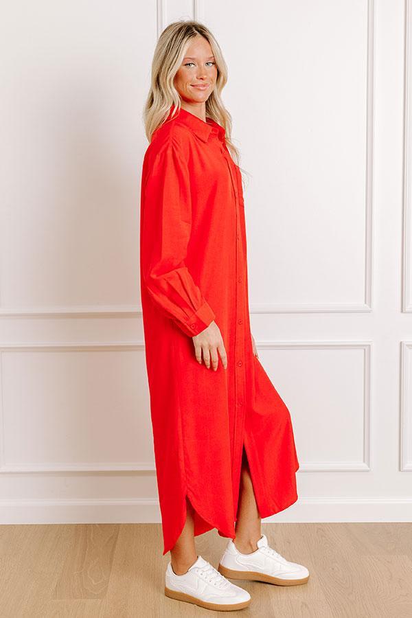 Chic Vibes Button Down Midi Dress Product Image