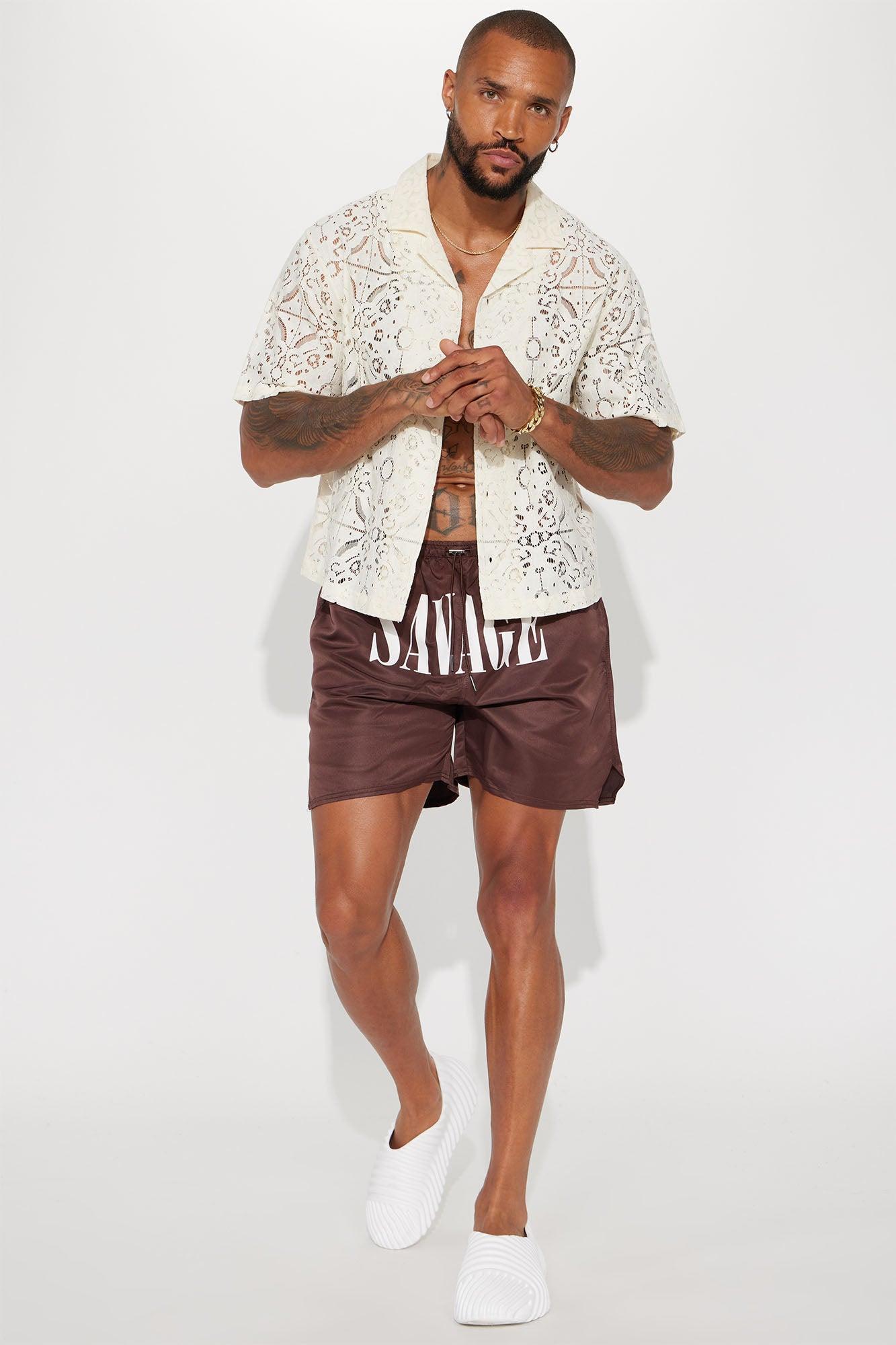 It's Savage Swim Trunk - Brown Product Image