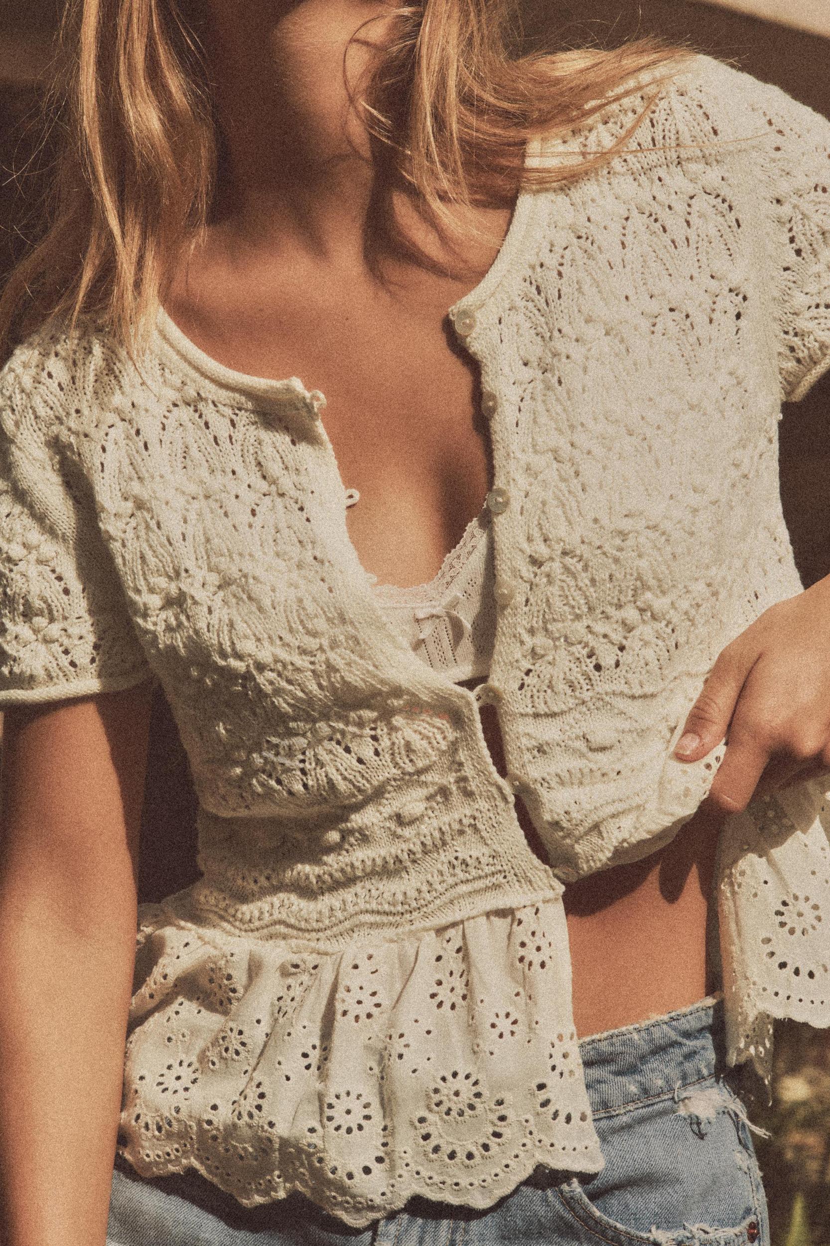 ROMANTIC COMBINATION KNIT TOP Product Image