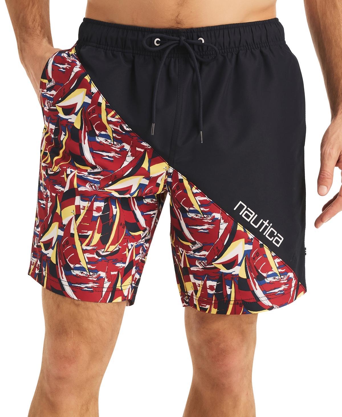 Nautica Mens Heritage Diagonal Full Elastic 8 Swim Trunks Product Image