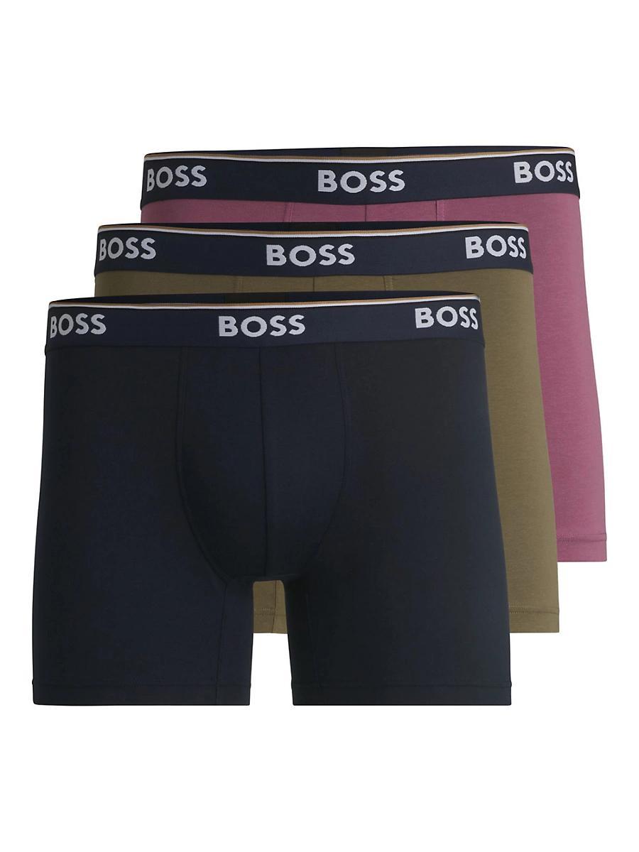 Mens Three-Pack of Stretch-Cotton Boxer Briefs Product Image