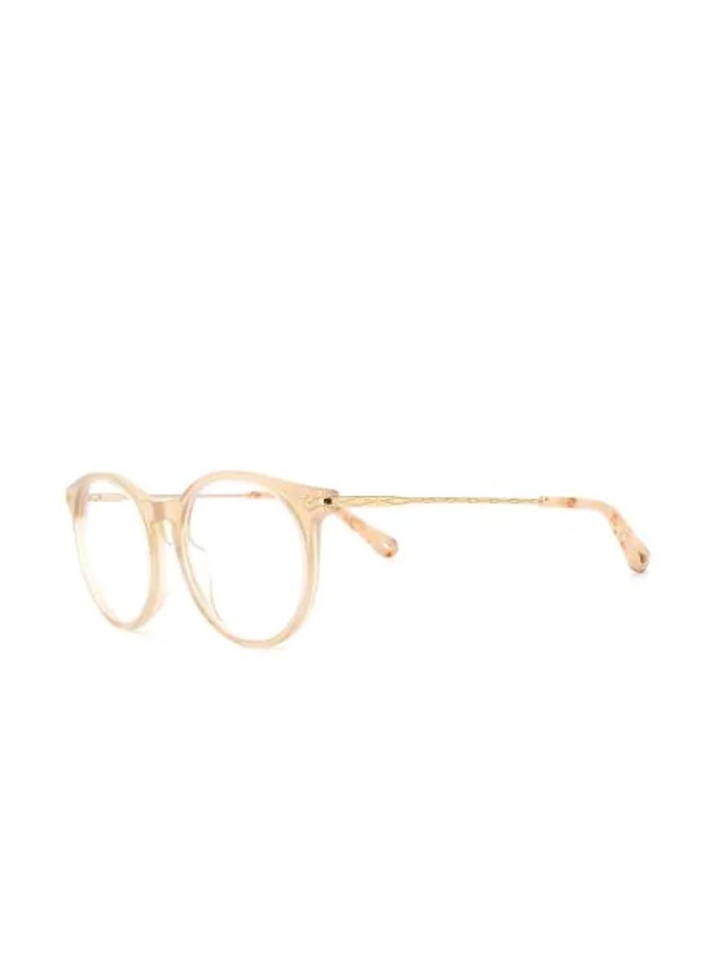 CHLOÉ Round Frame Glasses In Neutrals Product Image