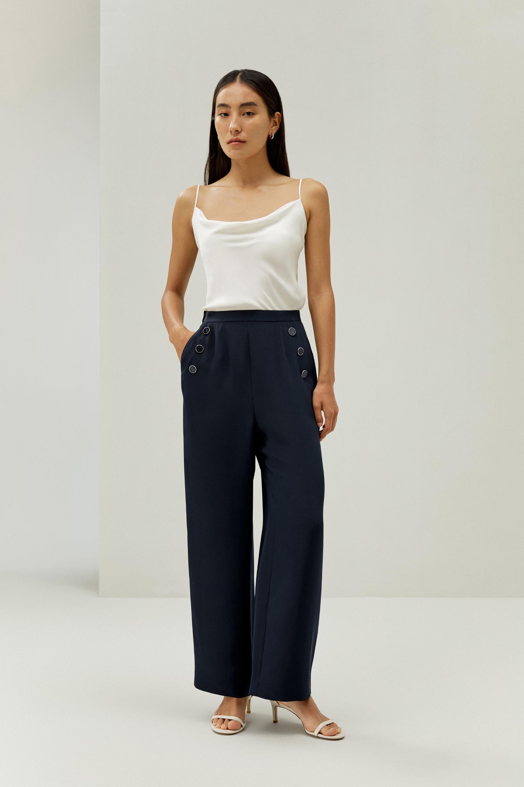 Nautical-Inspired Cropped Trousers Product Image