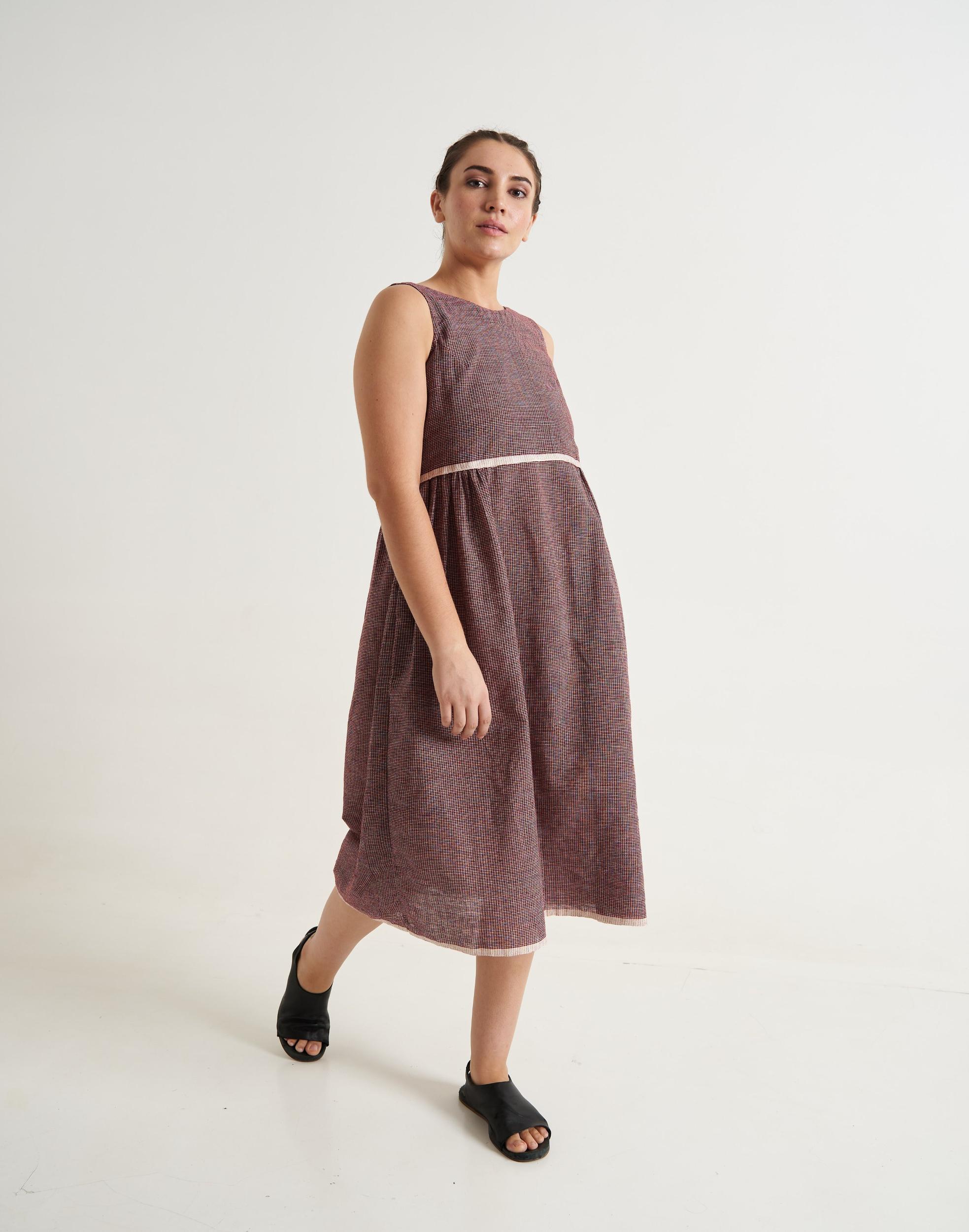 Checkered Midi Dress Product Image