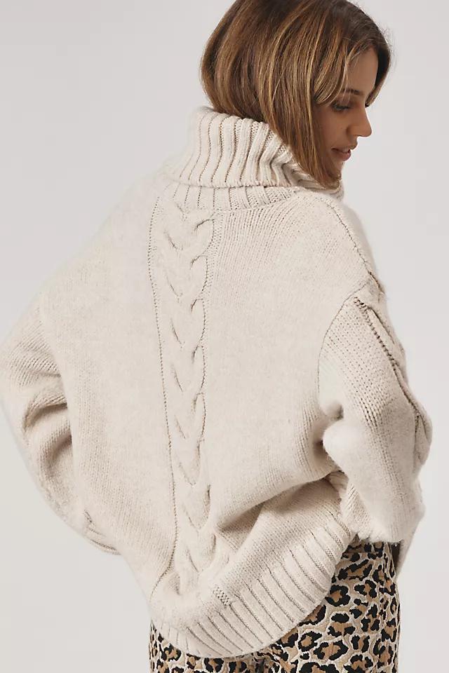 Pilcro Slouchy Cable Turtleneck Sweater Product Image