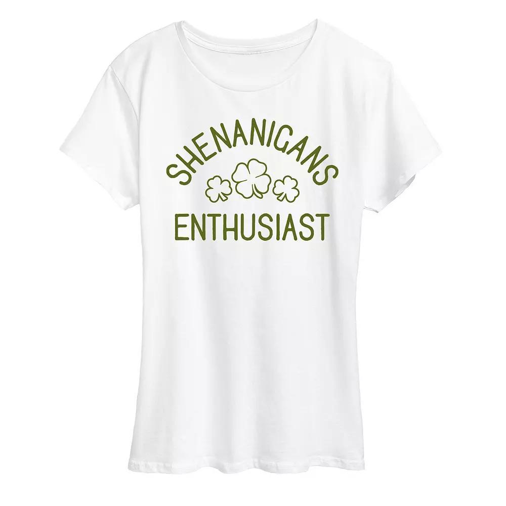 Women's Shenanigans Enthusiast Graphic Tee, Size: Small, White Product Image