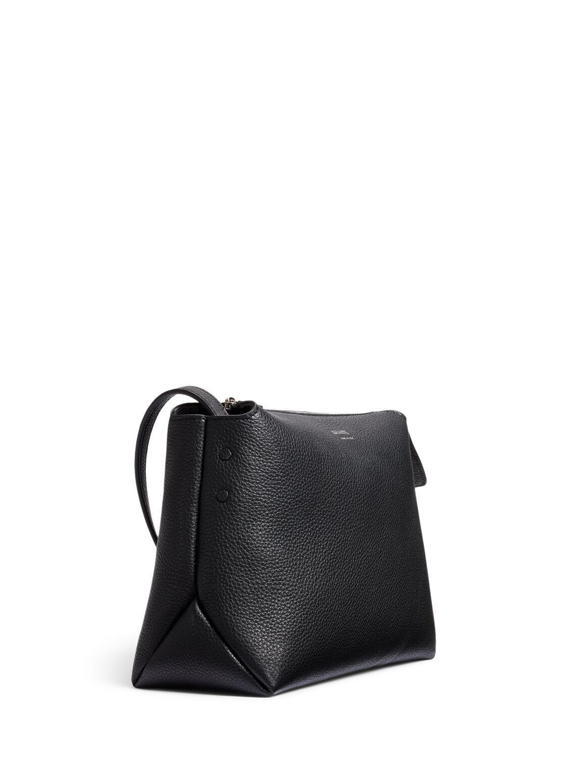 KHAITE Medium Lina Grain Leather Hobo Bag In Black Product Image