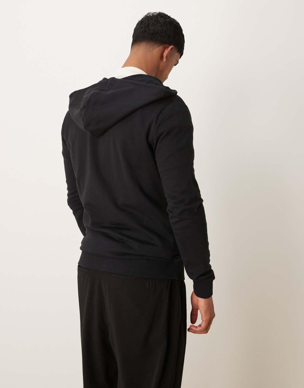 ASOS DESIGN essential zip up hoodie in black Product Image