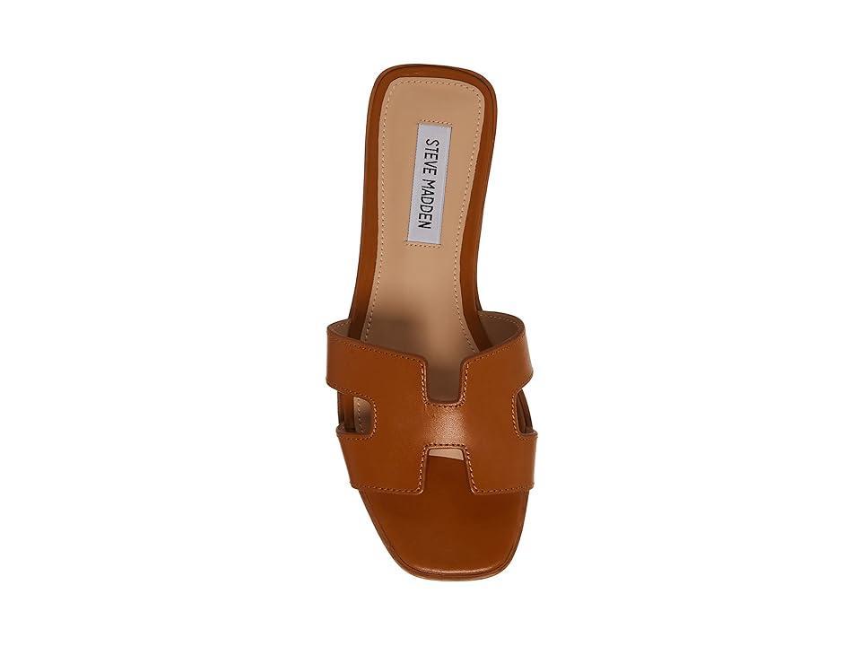 Steve Madden Hadyn Leather Flat Slide Sandals Product Image