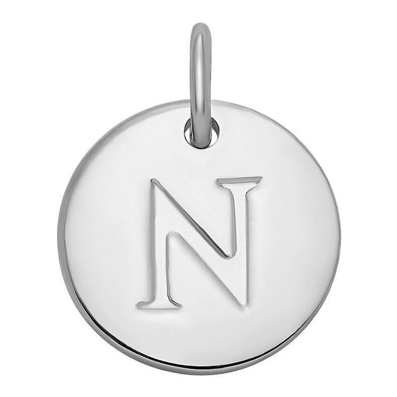 PRIMROSE Sterling Silver Letter Disc Charm, Womens, Sterling Silver N Product Image