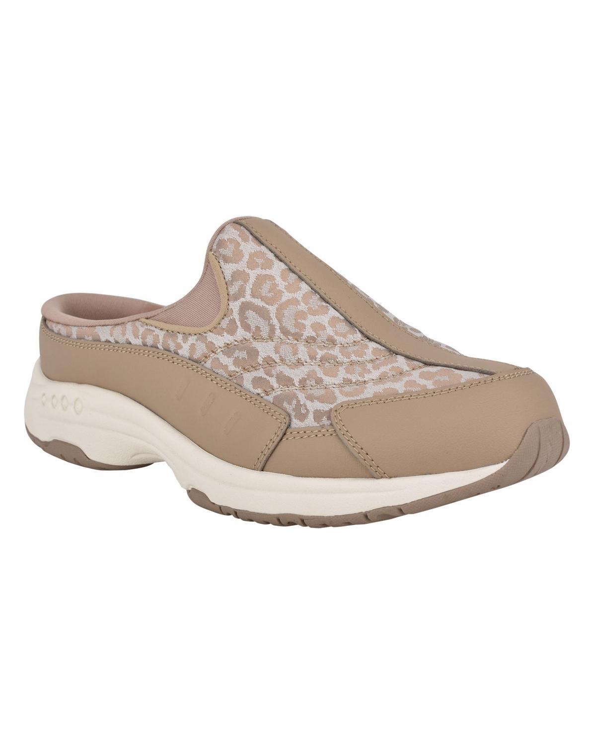 Easy Spirit Traveltime Womens Fashion Mules Brown Leopard Product Image