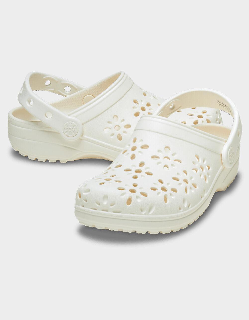 CROCS Floral Cut-Out Womens Classic Clogs Product Image