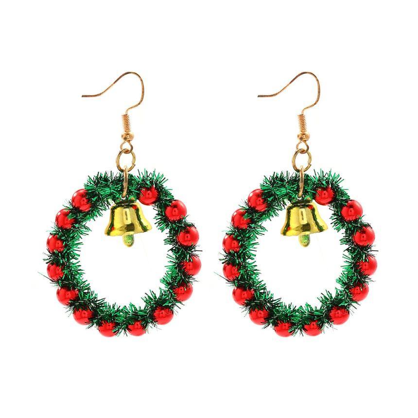 Christmas Wreath Hoop Earring Product Image