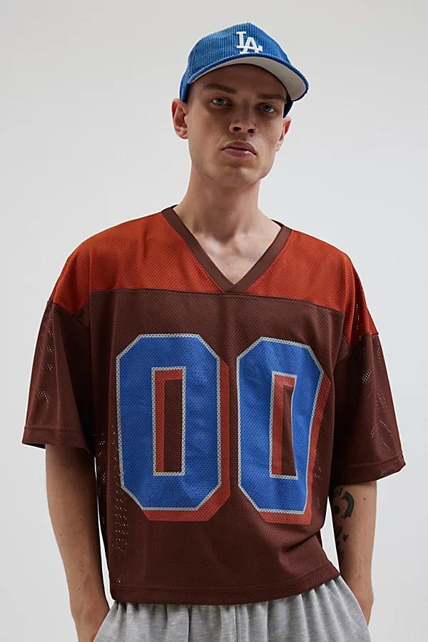 Urban Outfitters UO Mesh Football Jersey V-Neck Tee Mens at Urban Outfitters Product Image