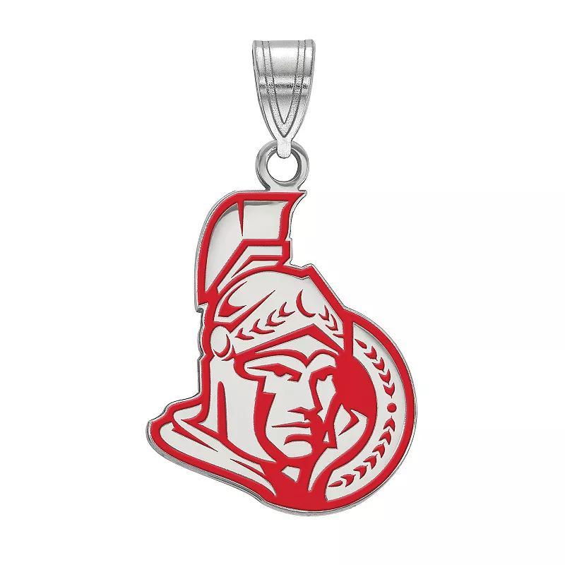 LogoArt Sterling Silver Ottawa Senators Large Enamel Pendant, Womens Product Image