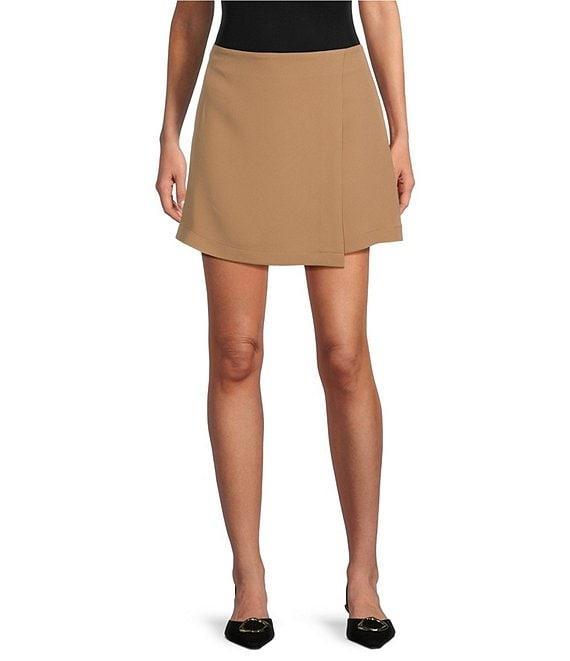 Gianni Bini Belle Stretch Suiting Coordinating Mini Faux Wrap Skirt Product Image
