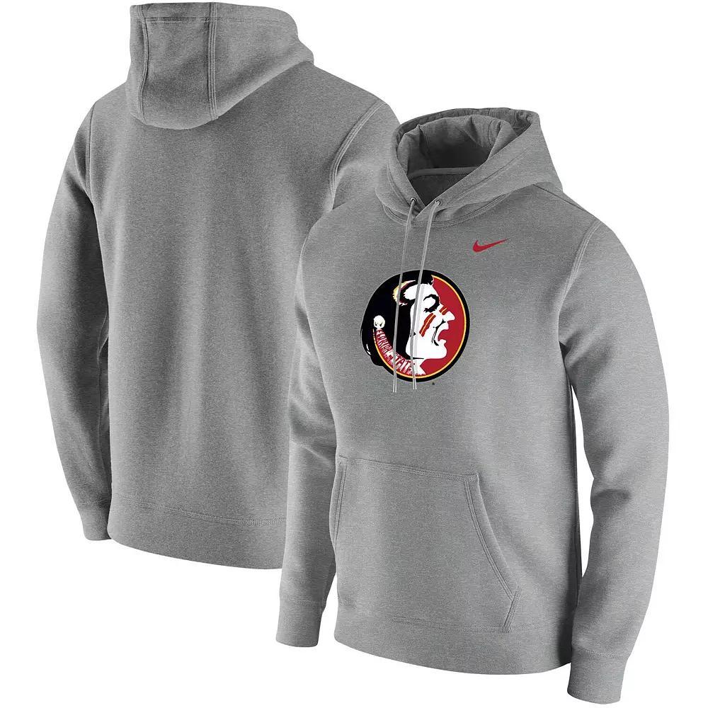 Men's Nike Heathered Gray Florida State Seminoles Vintage School Logo Pullover Hoodie,  Product Image