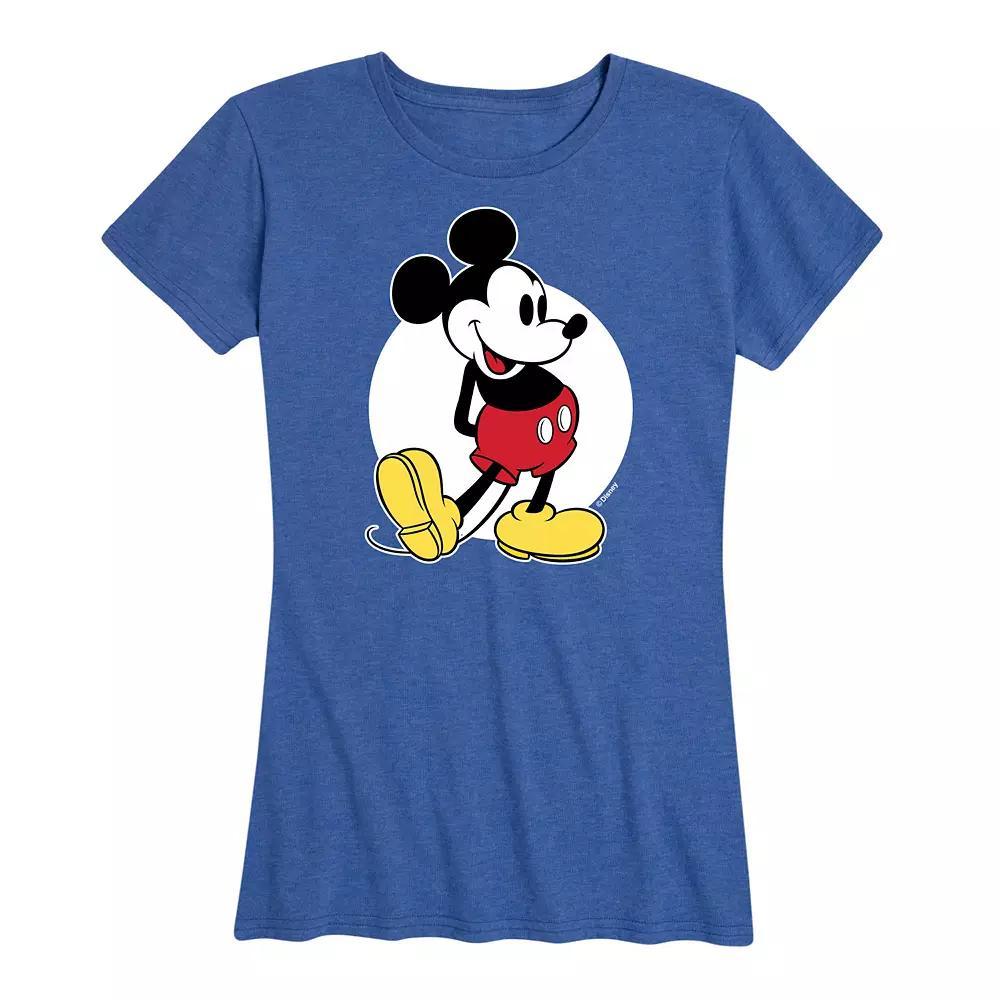 Disney's Mickey Mouse Women's Classic Graphic Tee, Size: XXL, Grey Royal Blue Product Image