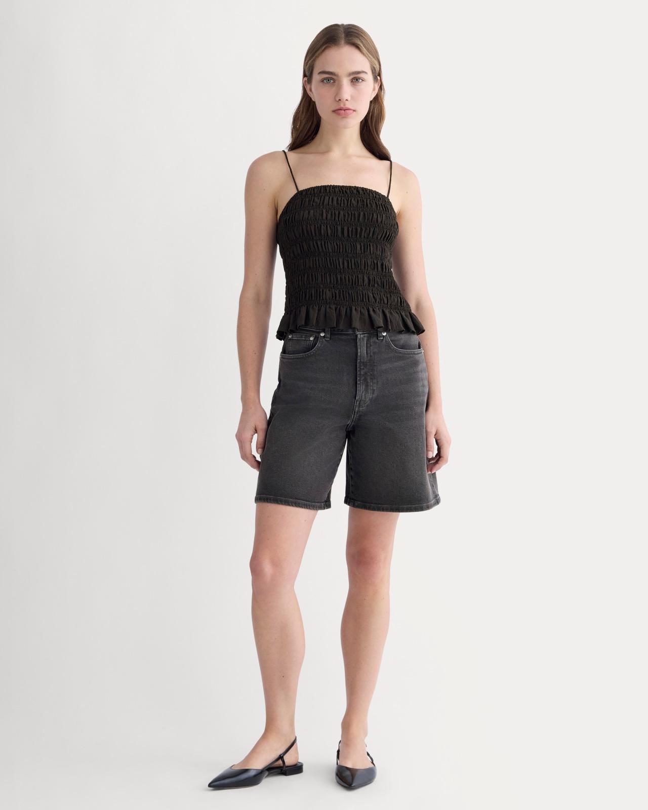 The Long A-Line Denim Short Product Image