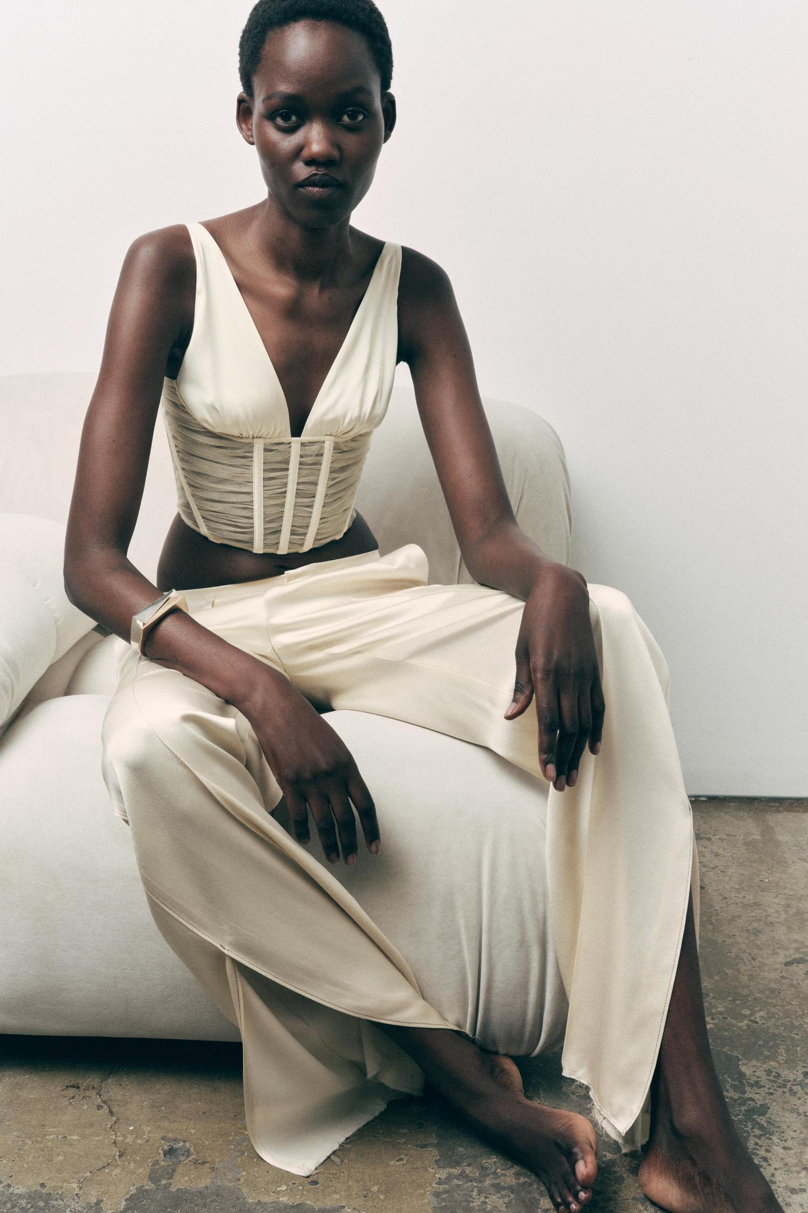 COMBINATION SATIN EFFECT CORSET TOP Product Image