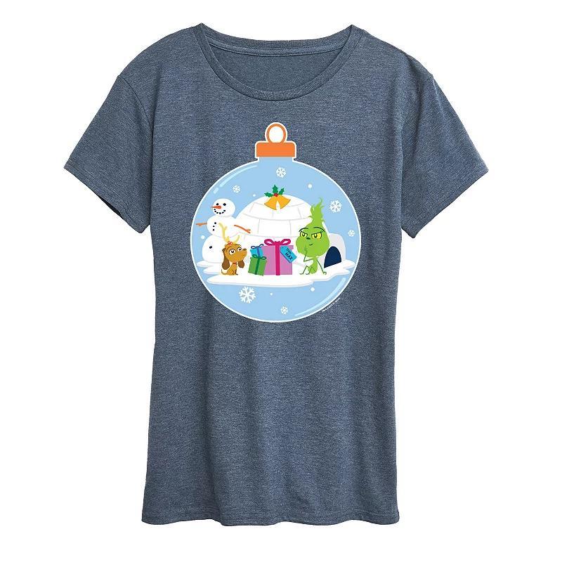 Womens Dr. Seuss Little Grinch Igloo Scene Graphic Tee, Girls Blue Product Image
