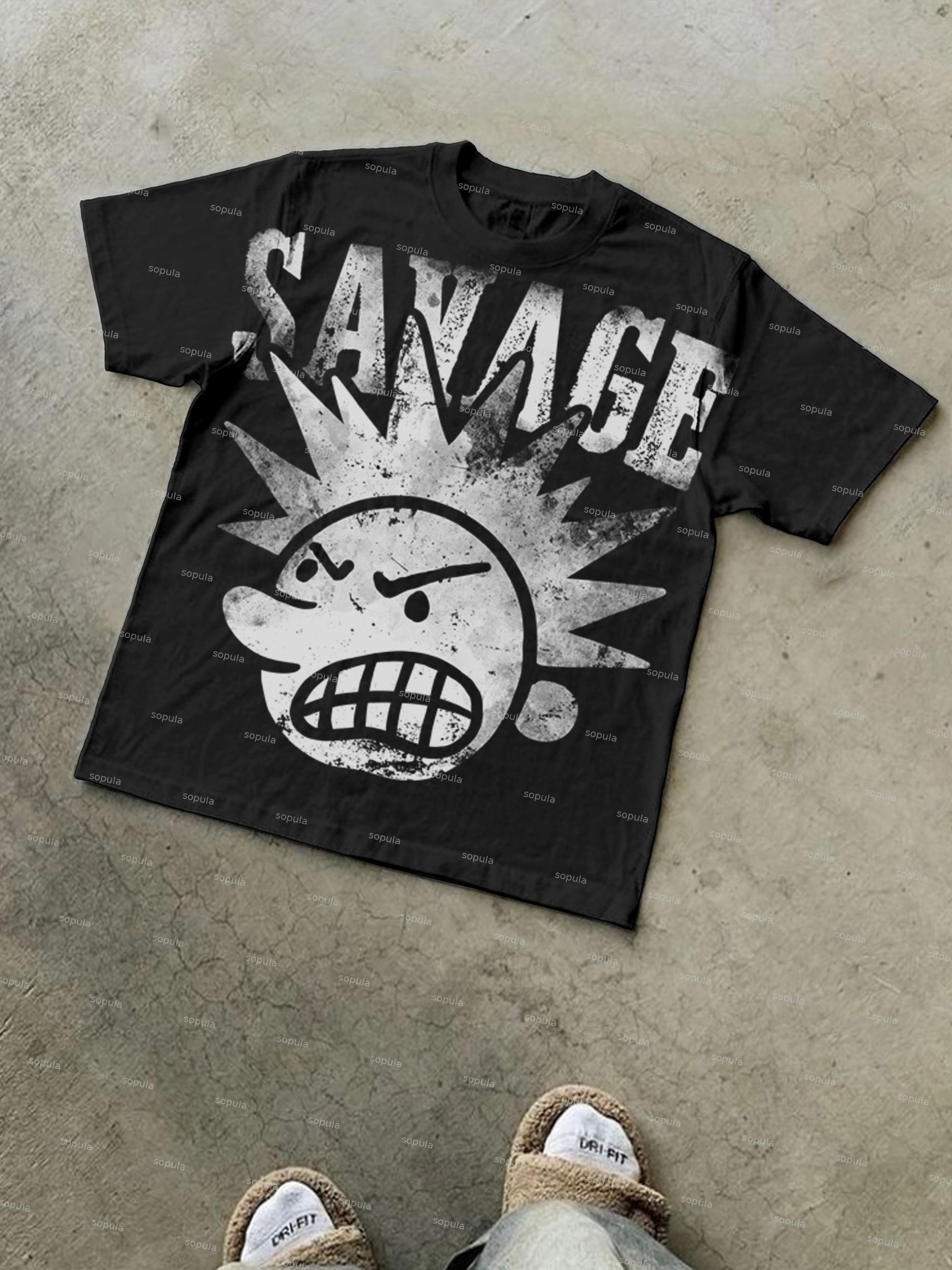 Savage The Brain Explodes Graphic Cotton T-shirt Product Image