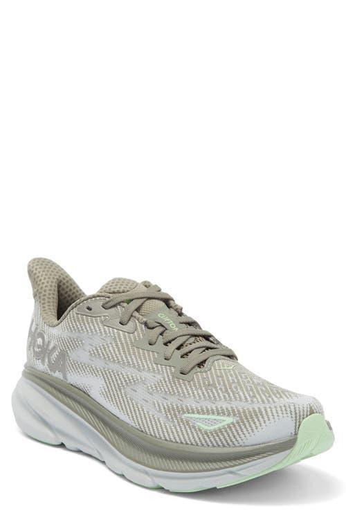 Hoka Mens Clifton 9 Running Sneakers in Stardust/Electric Cobalt Product Image