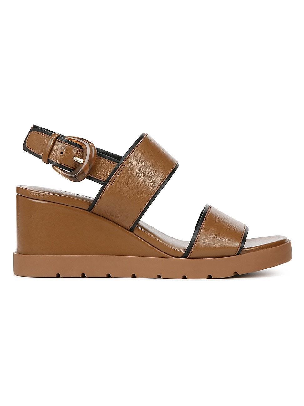 Vince Womens Roma Leather Wedge Sandals Product Image