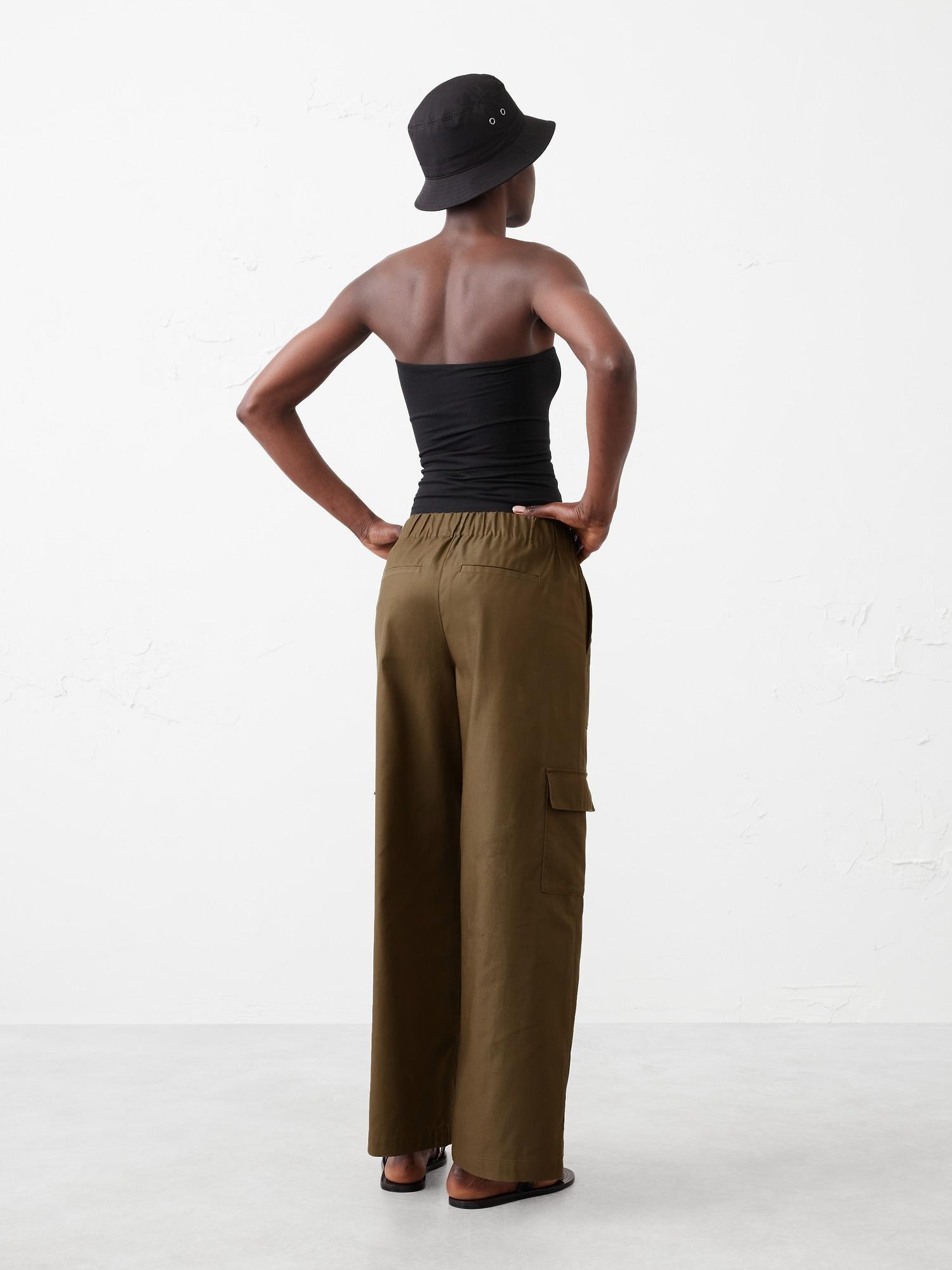 Wide-Leg High-Rise Cargo Pull-On Pant Product Image