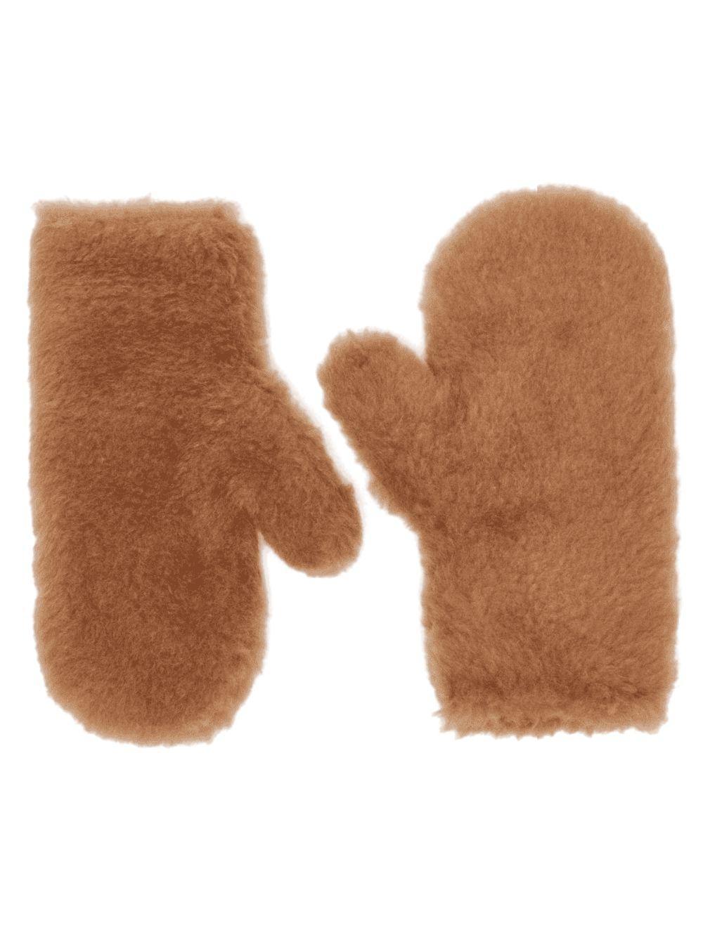 Mittens In Teddy Fabric In Beige Product Image