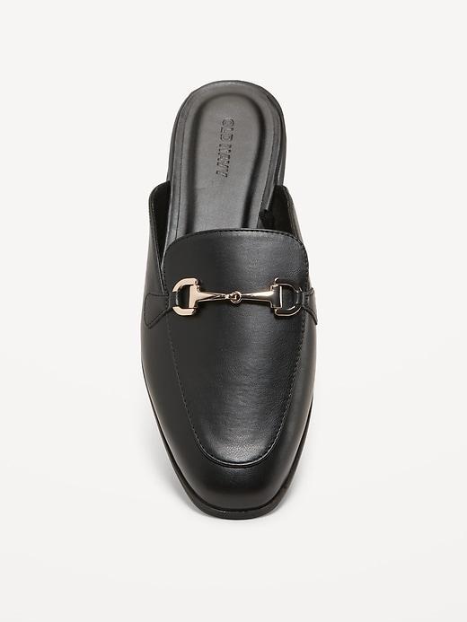 Faux-Leather Loafer Mule Shoes Product Image