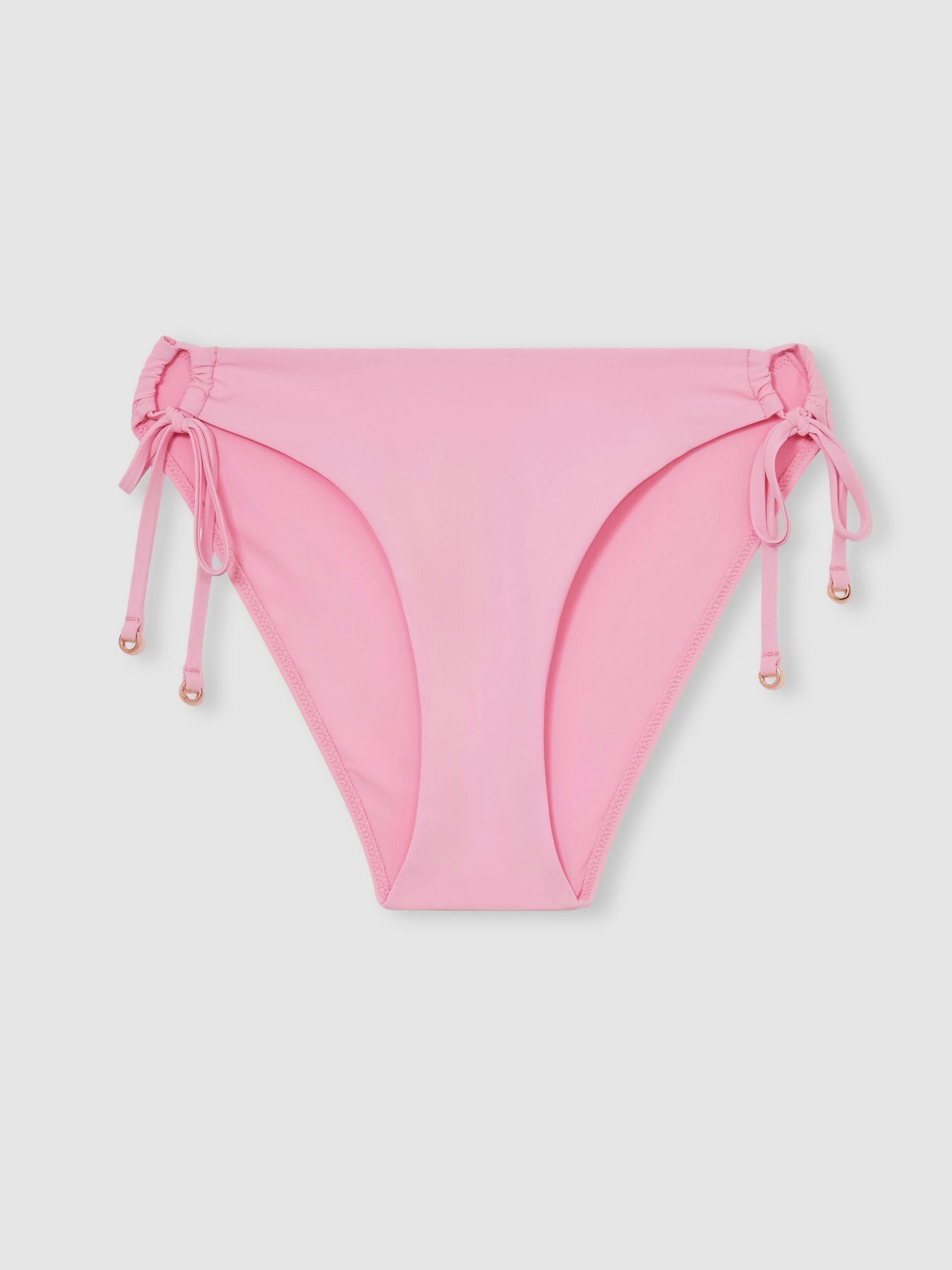 Side Tie Bikini Bottoms in Pink Product Image