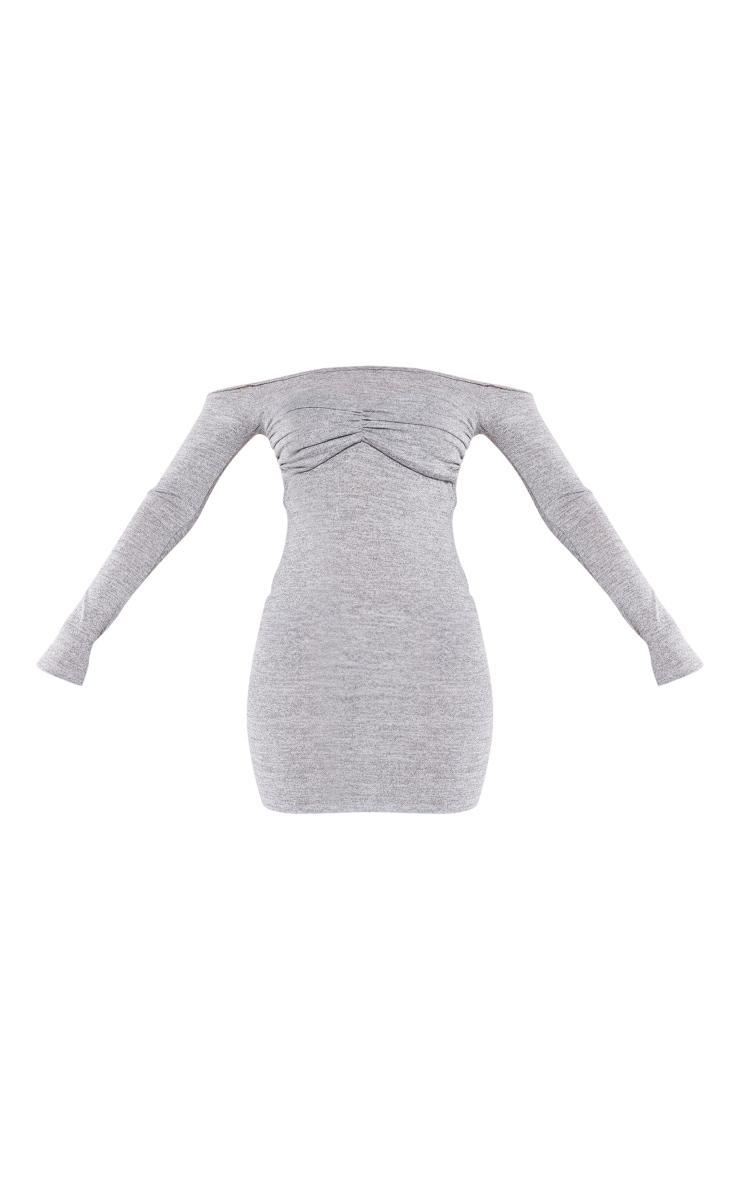  Tall Grey Marl Knot Front Detail Micro Mini Dress Product Image