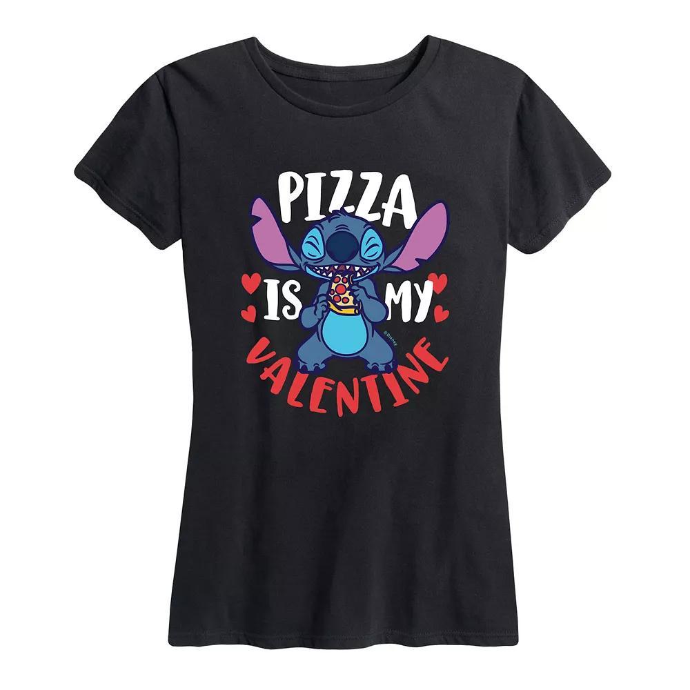 Disney's Lilo & Stitch Women's Pizza Valentine Graphic Tee,  Product Image