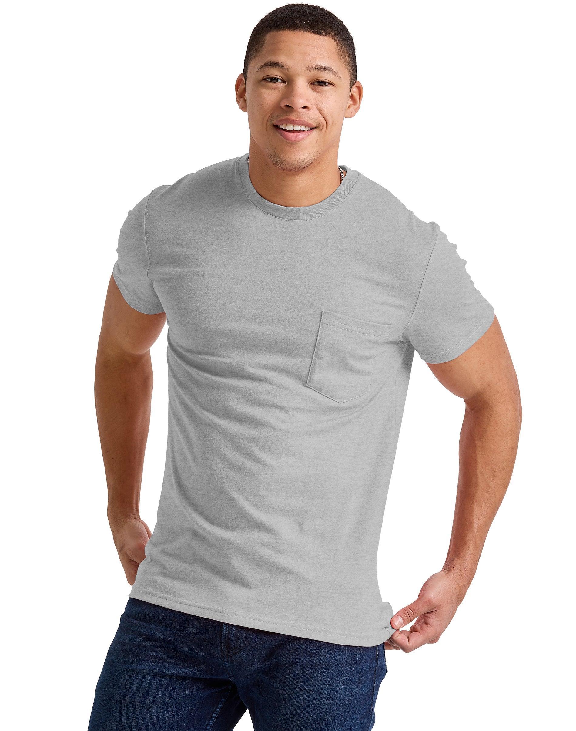 Hanes Originals Mens Tri-Blend Pocket T-Shirt Red River Clay Heather S Product Image