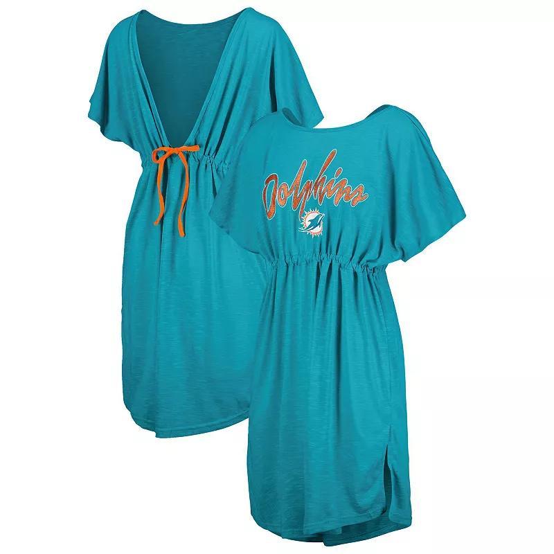 Womens G-III 4Her by Carl Banks Aqua Miami Dolphins Versus Swim Cover-Up Turquoise A Product Image