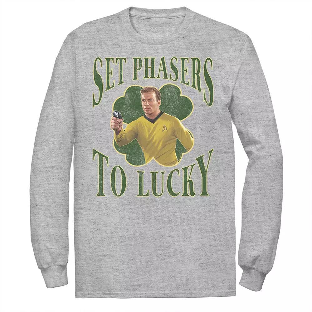 Men's Star Trek Next Generation St. Patty's Lucky Tee, Size: Large, Athletic Grey Product Image
