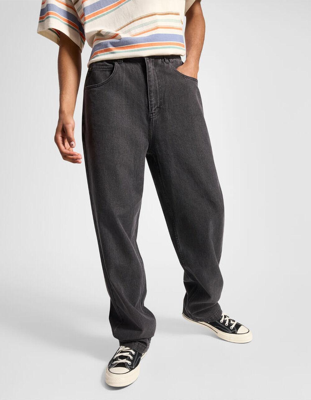 CONVERSE Open Hem Mens Baggy Denim Pants - BLACK Product Image