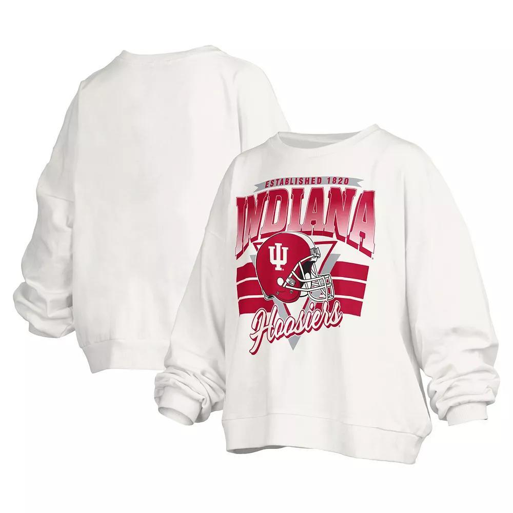 Women's Pressbox White Indiana Hoosiers Janice Retro Logo Over Product Image