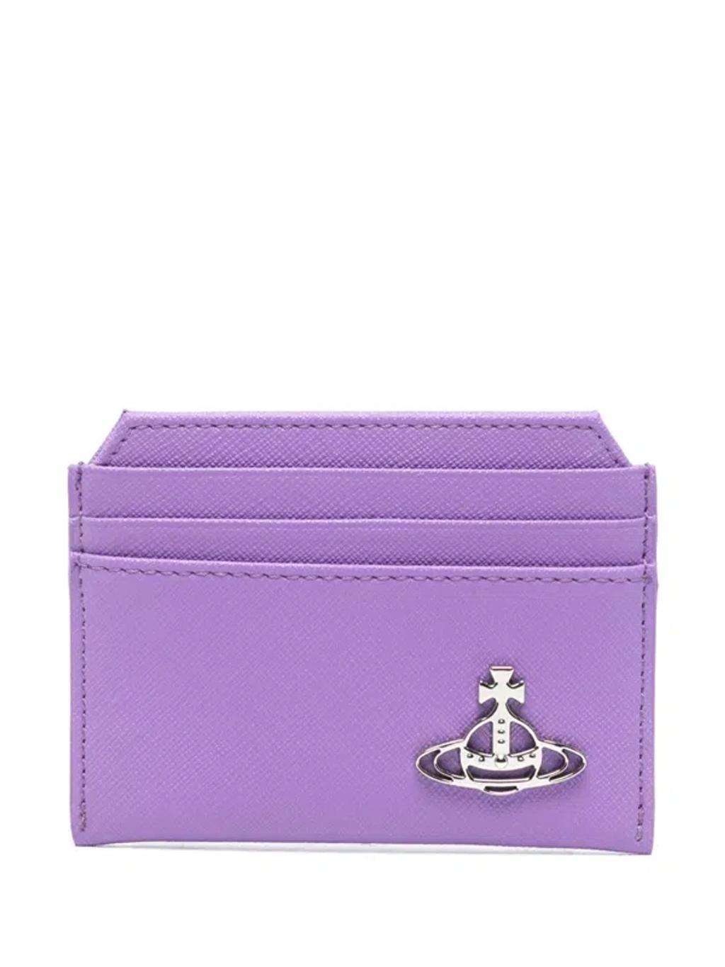 VIVIENNE WESTWOOD Orb-plaque Cardholder In Purple Product Image